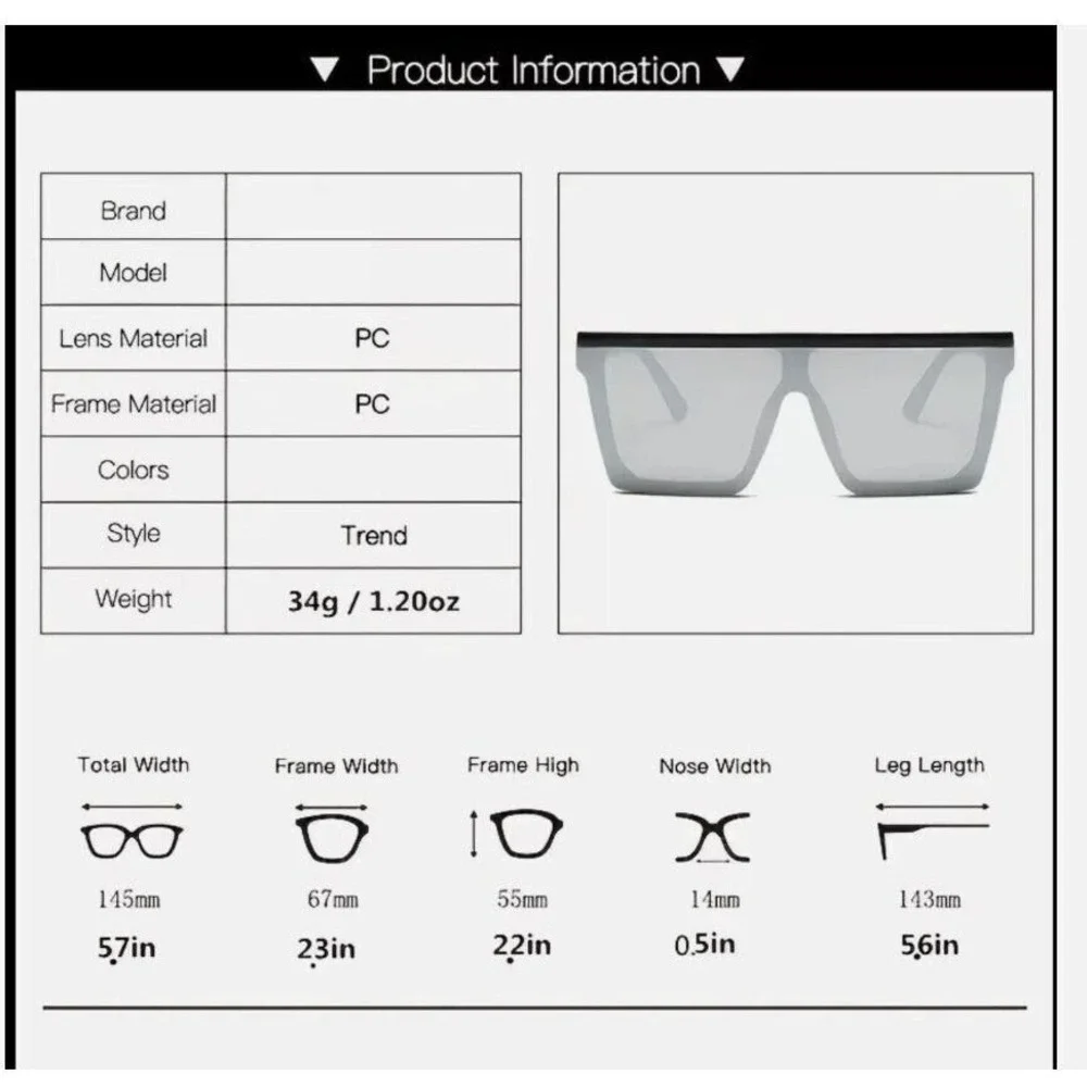 MEN SUNGLASSES DESIGN‎ STYLE SHIELD FANCY MODERN LARGE LENTES GAFAS MUJER HUMBRE
